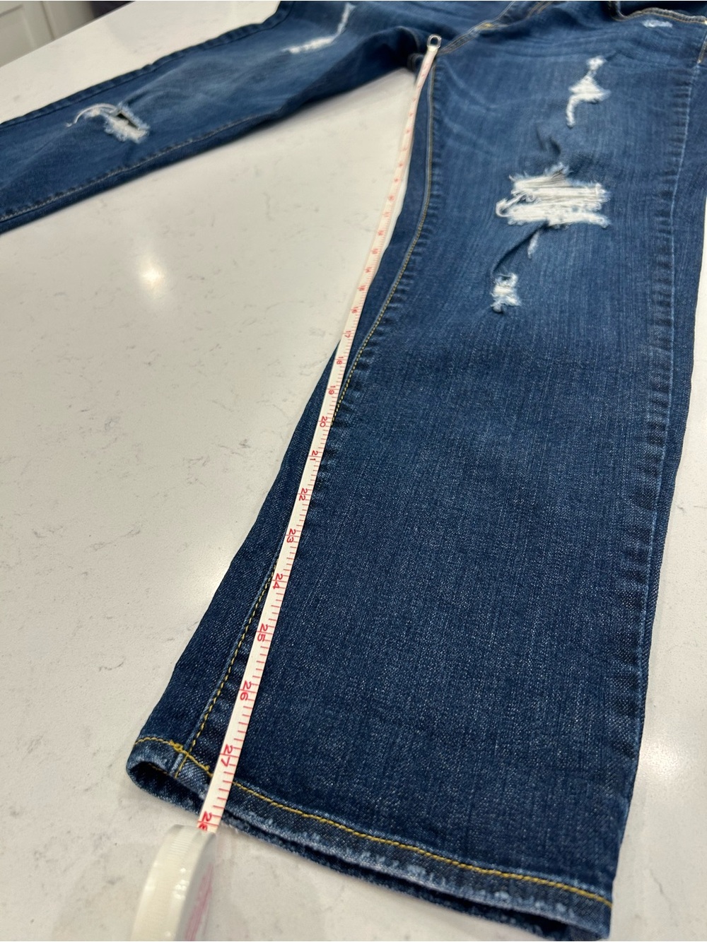 Just Black Distressed Dark Indigo Boyfriend Cut Jeans - Picture 9 of 10